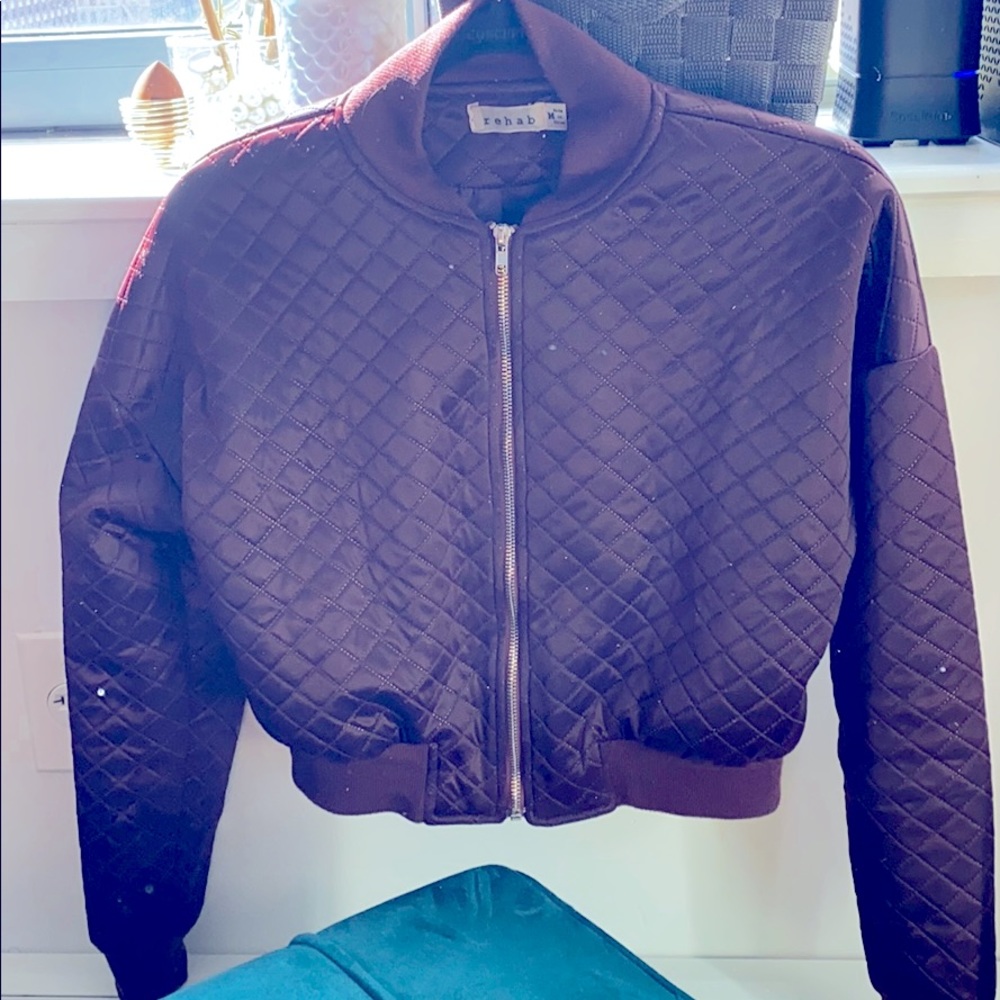 Burgundy bomber jacket